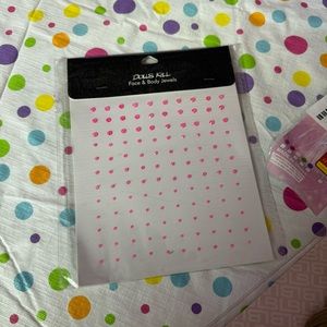 dolls kill pink face and body gems